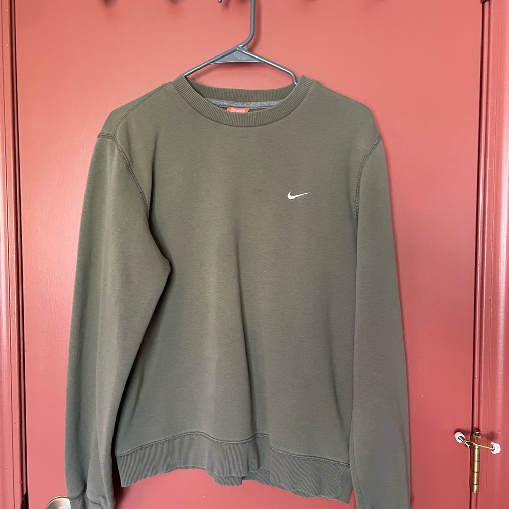 Vintage Y2K Nike Olive Green Crewneck Sweatshirt